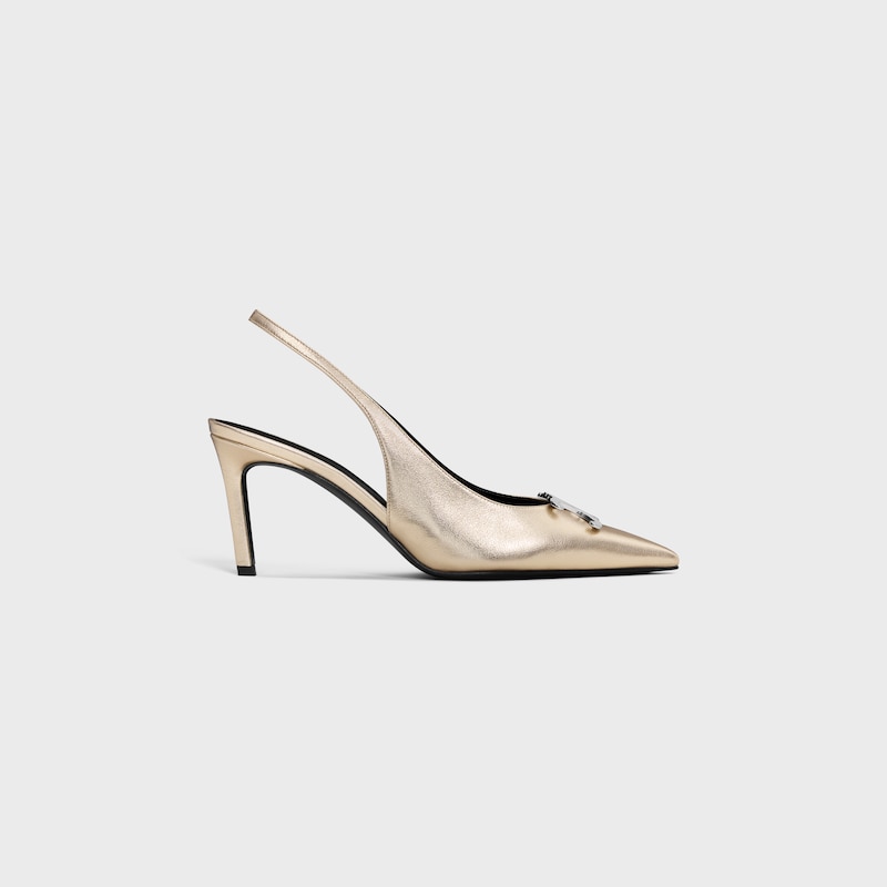 celine alma triomphe slingback in pelle di vitello laminata