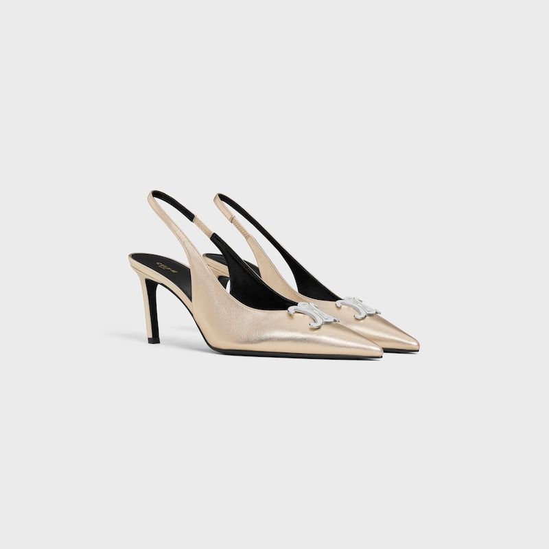 celine alma triomphe slingback in pelle di vitello laminata