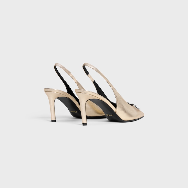 celine alma triomphe slingback in pelle di vitello laminata