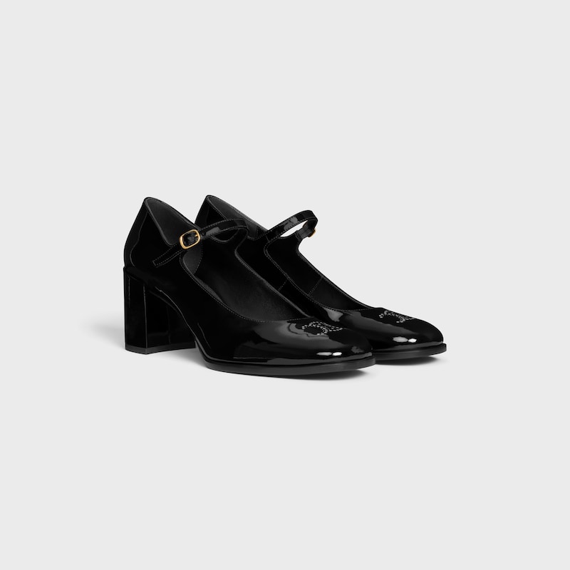 celine lily perforated triomphe babies in pelle di vitello verniciata