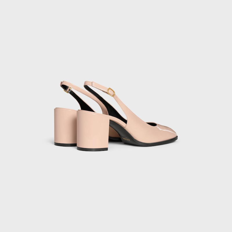 sandali celine lily perforati triomphe slingback in pelle di vitello verniciata