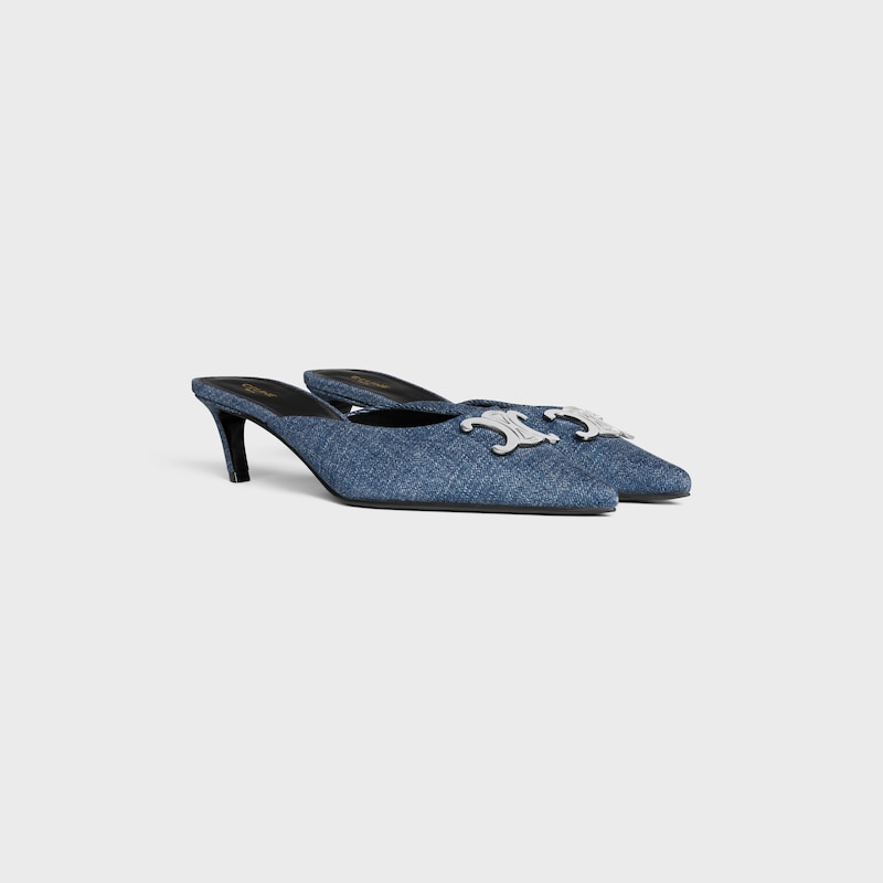 mule celine alma triomphe in denim