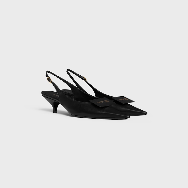 signature - slingback con etichetta in pelle di agnello