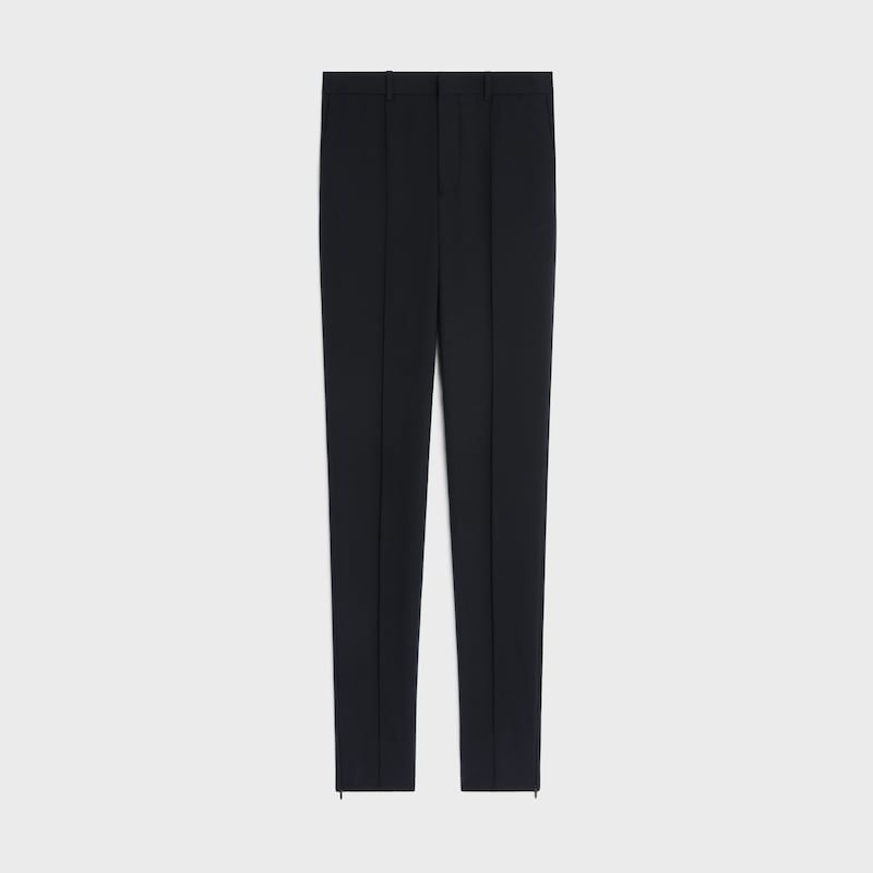 pantaloni slim in gabardina di lana elasticizzata