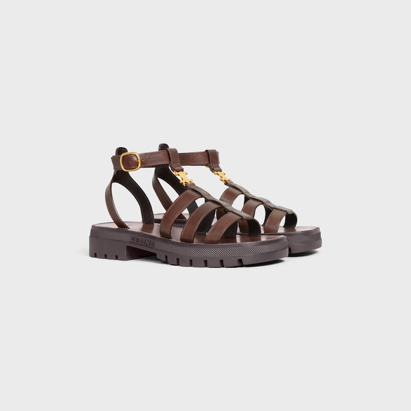 celine - sandalo gladiatore clea triomphe in vitello - concia vegetale