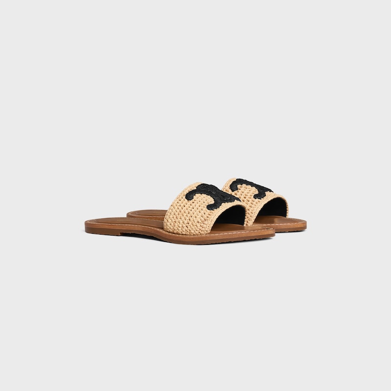 celine lympia mule in rafia