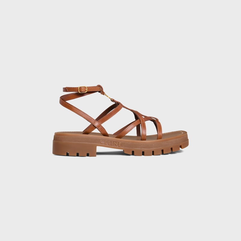 celine - sandalo clea triomphe con cinturini in pelle di vitello - concia vegetale
