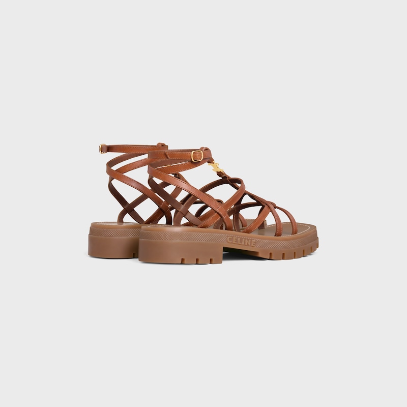 celine - sandalo clea triomphe con cinturini in pelle di vitello - concia vegetale