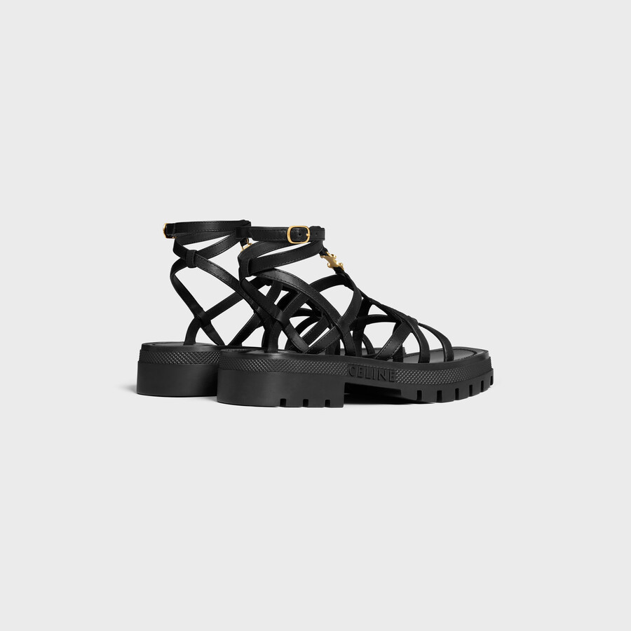 celine - sandalo clea triomphe con cinturini in pelle di vitello - concia vegetale