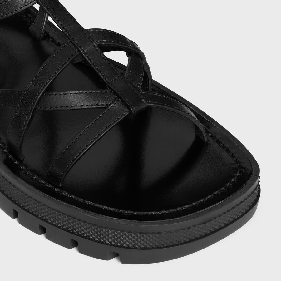 celine - sandalo clea triomphe con cinturini in pelle di vitello - concia vegetale