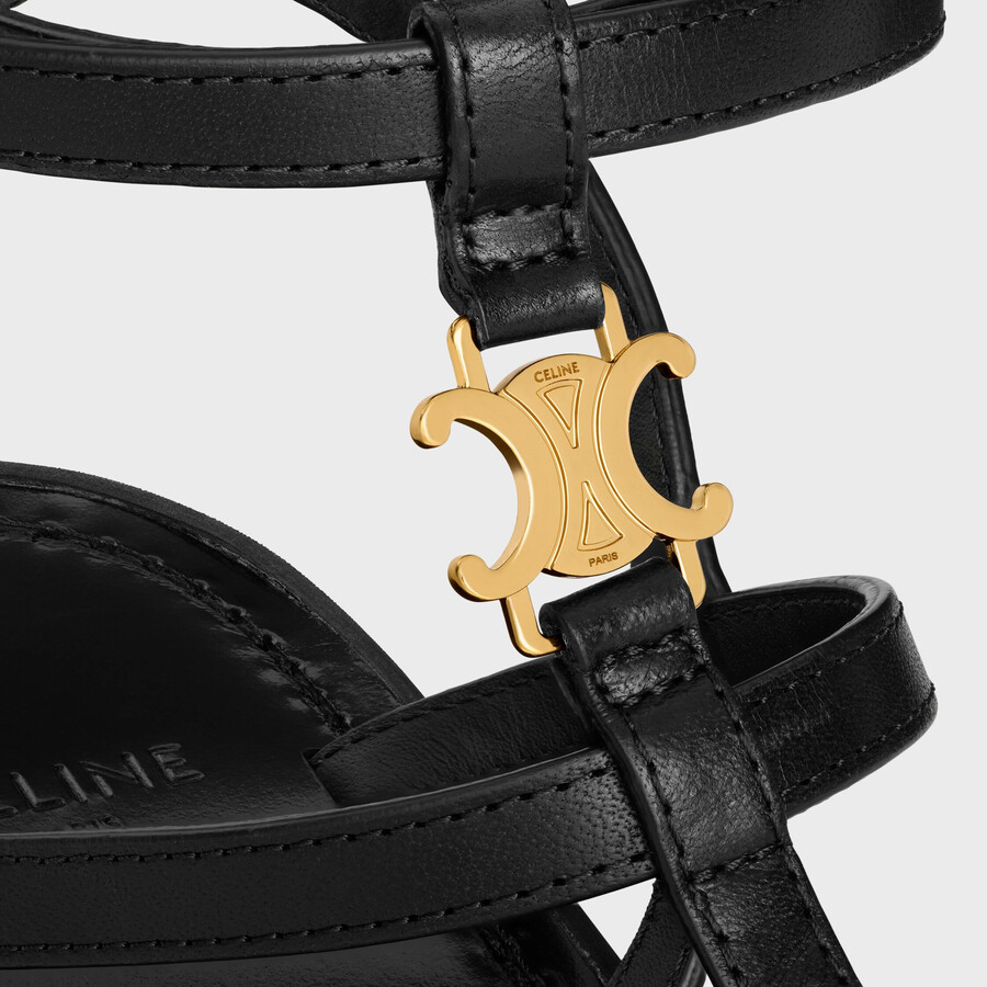 celine - sandalo clea triomphe con cinturini in pelle di vitello - concia vegetale