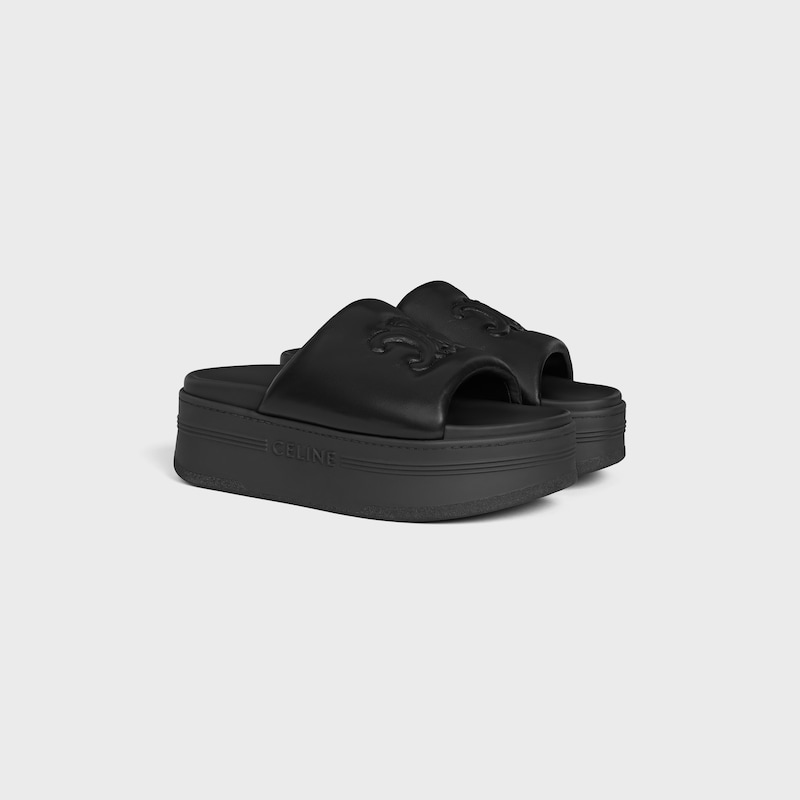 ciabatta celine block con triomphe in pelle di agnello