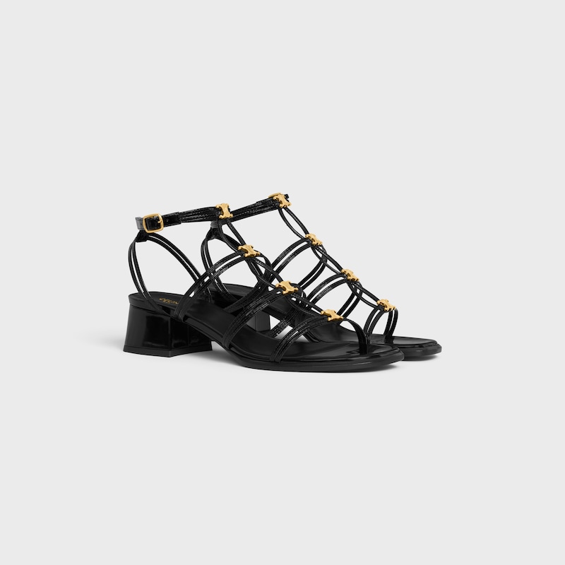 sandalo celine clemence multi triomphe in pelle di vitello lucida