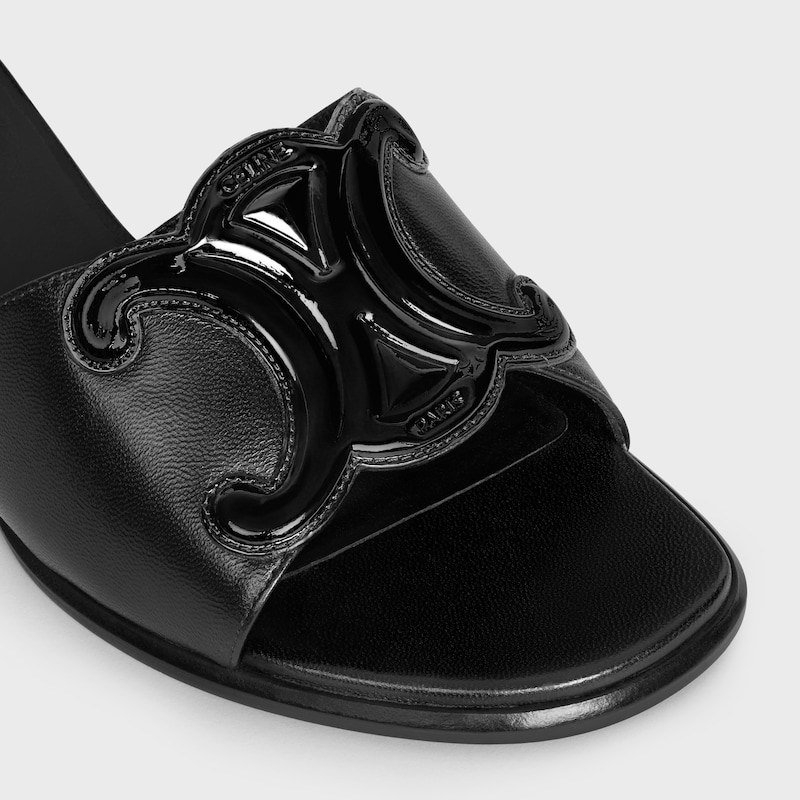 mule celine clemence in pelle di agnello e vitello verniciato