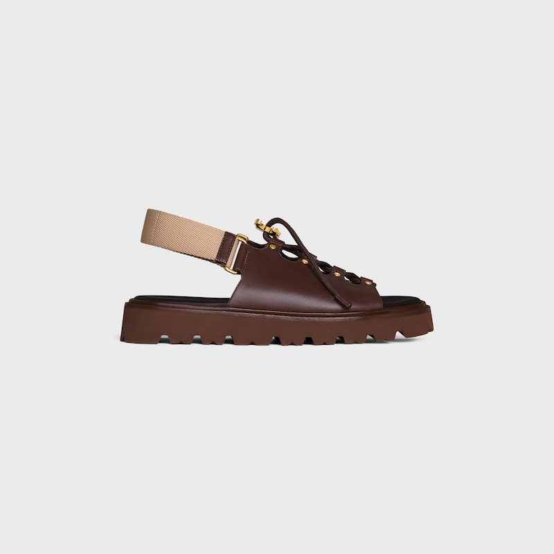 sandali celine billie chunky in pelle di vitello e tessuto