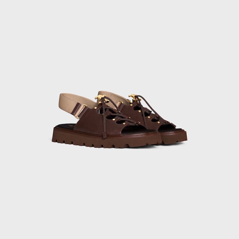sandali celine billie chunky in pelle di vitello e tessuto