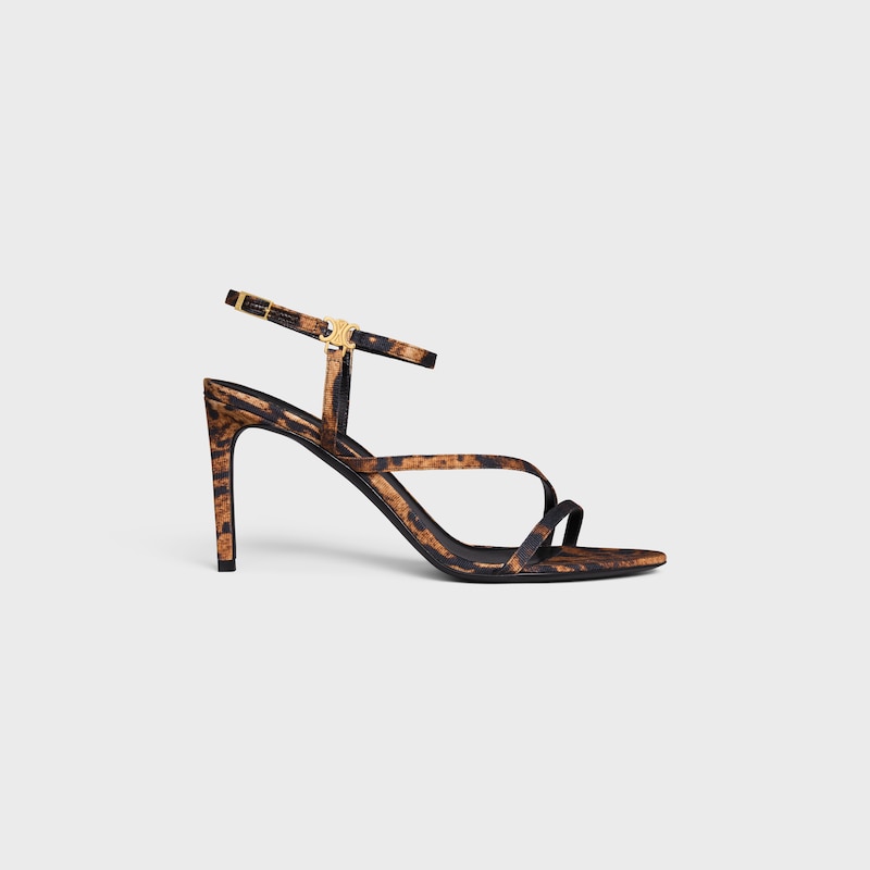 sandalo celine ava in tessuto gros grain stampato leopardato