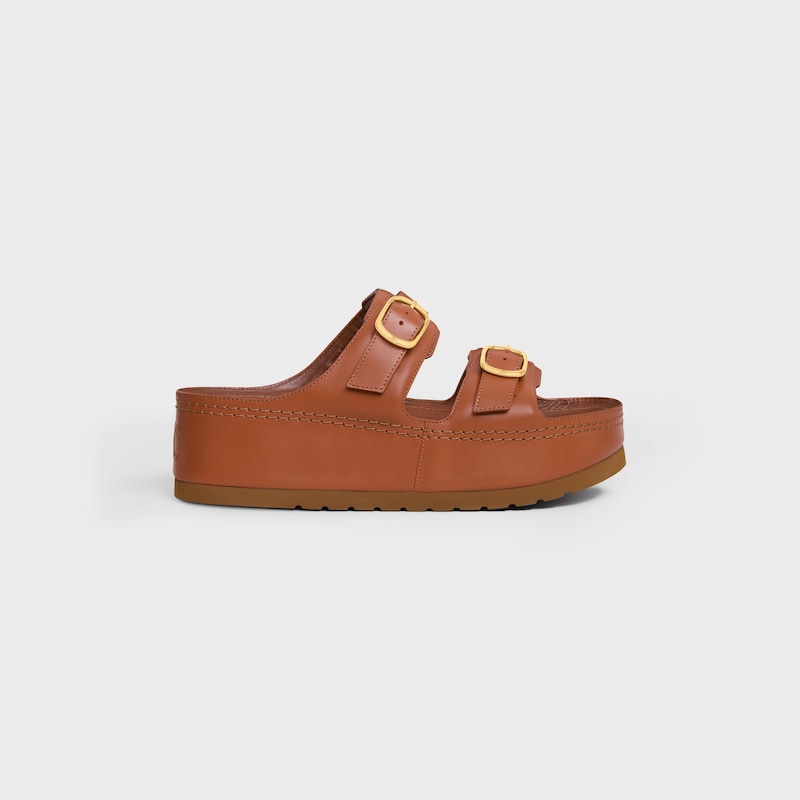 mule con zeppa celine polly in pelle di vitello
