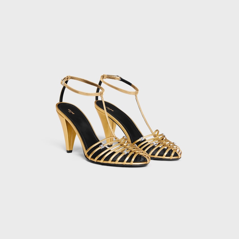 celine cage - sandalo con cinturini in pelle di agnello laminata