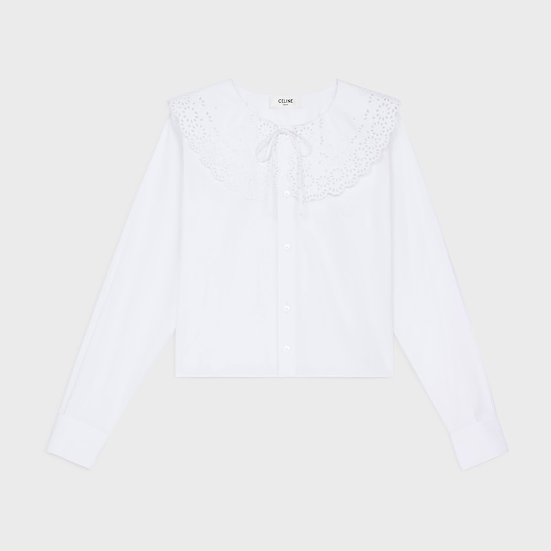 camicia corta romy in popeline di cotone