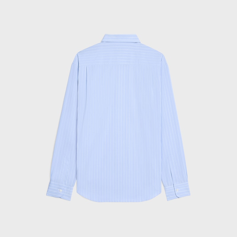 camicia rilassata in popeline di cotone a righe