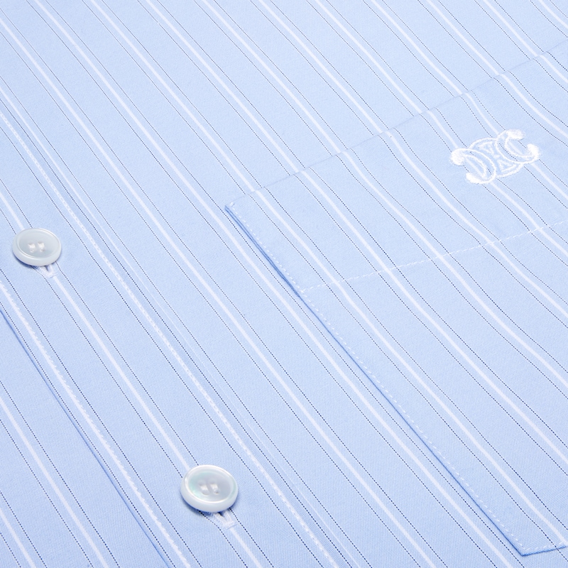 camicia rilassata in popeline di cotone a righe