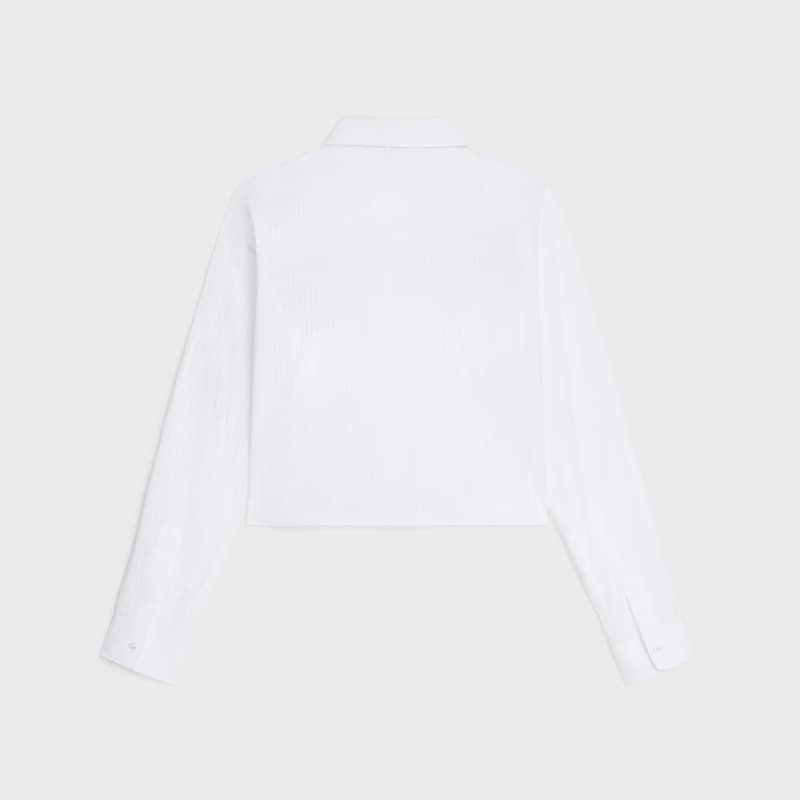 camicia corta in cotone a righe