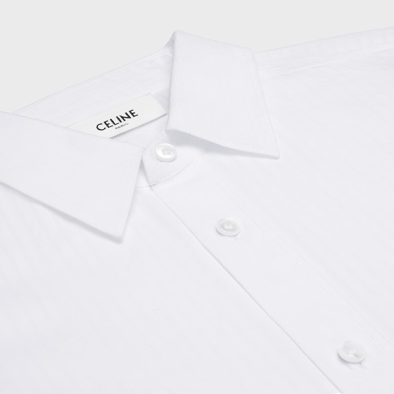 camicia corta in cotone a righe