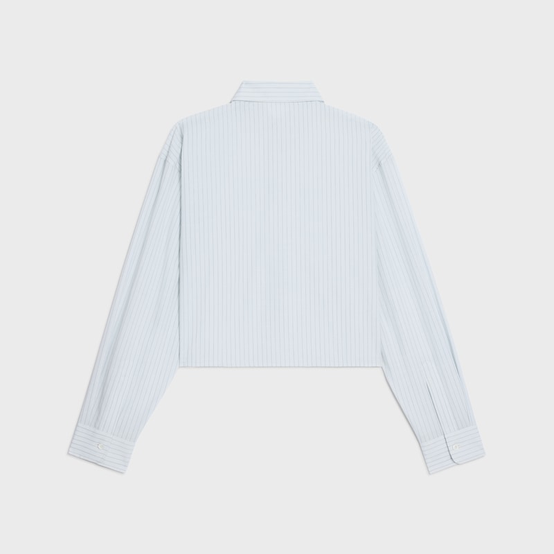 camicia corta in cotone chambray
