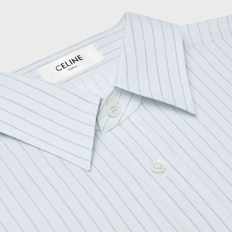 camicia corta in cotone chambray