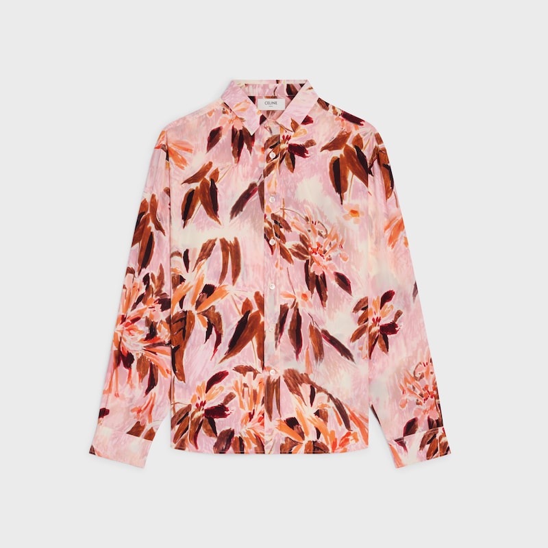 camicia rilassata in crepe de chine