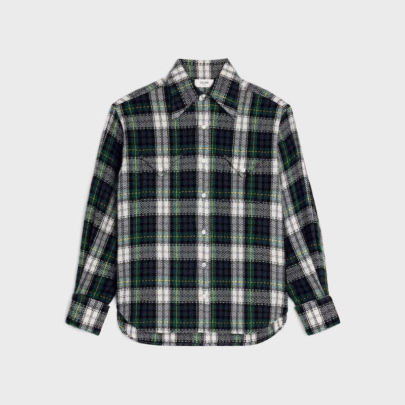 camicia in cashmere tartan
