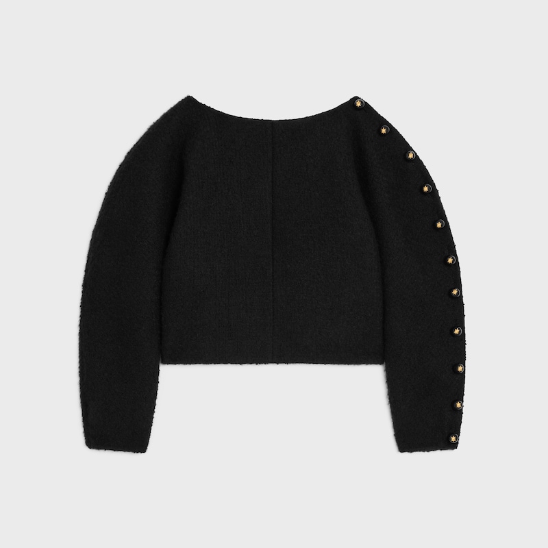 top con scollo a barca in cashmere e lana natteacute