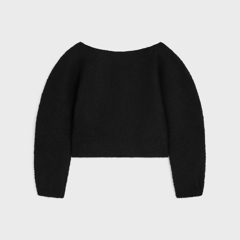 top con scollo a barca in cashmere e lana natteacute