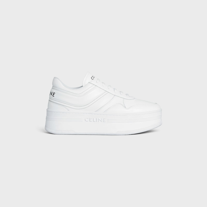 sneakers block con suola a zeppa in vitello