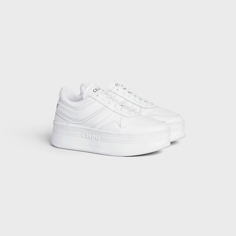 sneakers block con suola a zeppa in vitello