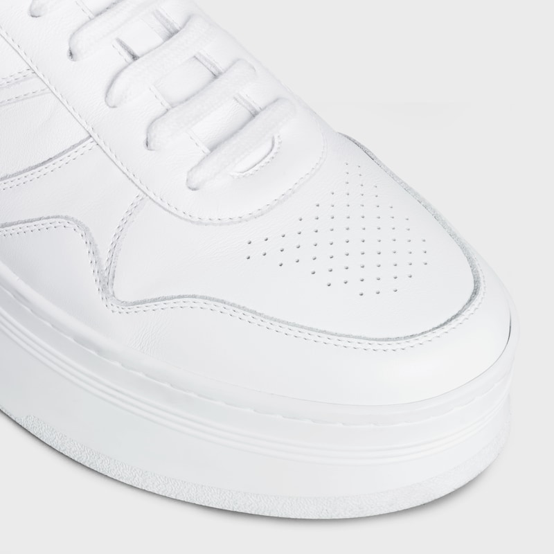 sneakers block con suola a zeppa in vitello