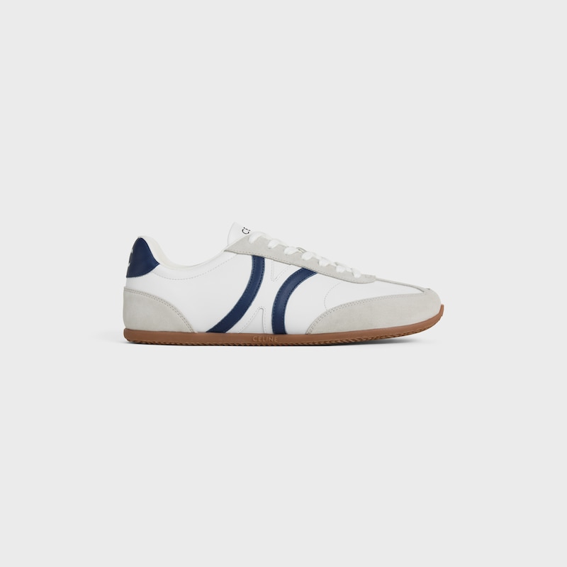 celine jogger - sneaker bassa con lacci in pelle di vitello e pelle di vitello scuro