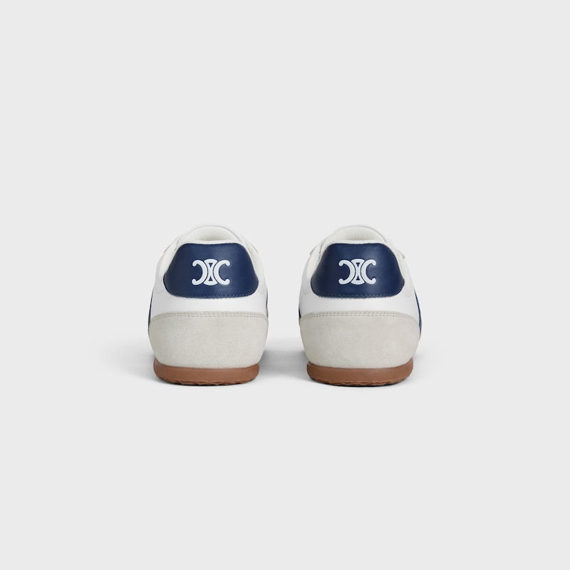 celine jogger - sneaker bassa con lacci in pelle di vitello e pelle di vitello scuro