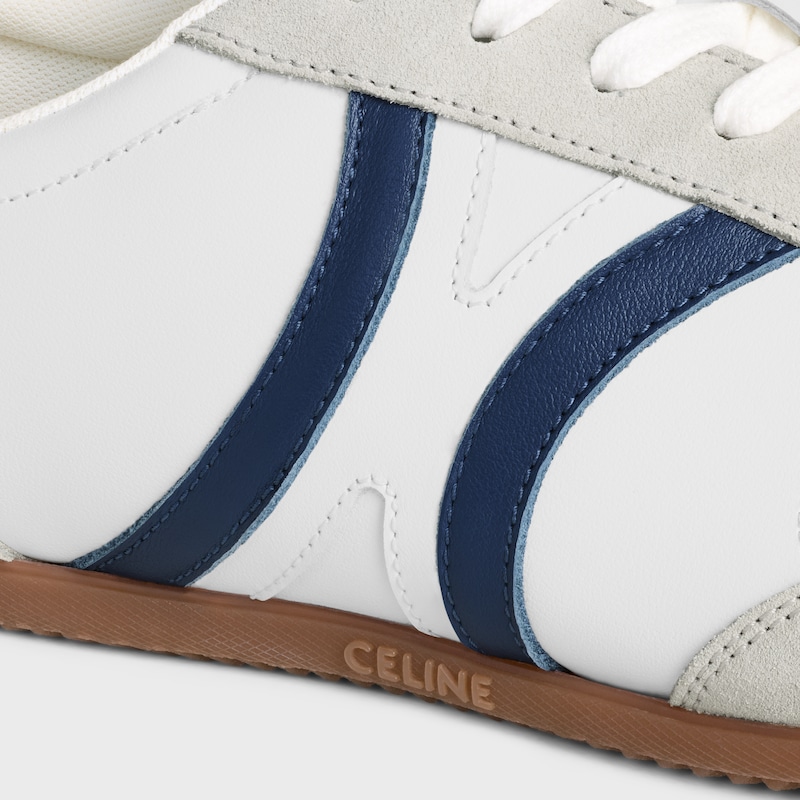 celine jogger - sneaker bassa con lacci in pelle di vitello e pelle di vitello scuro