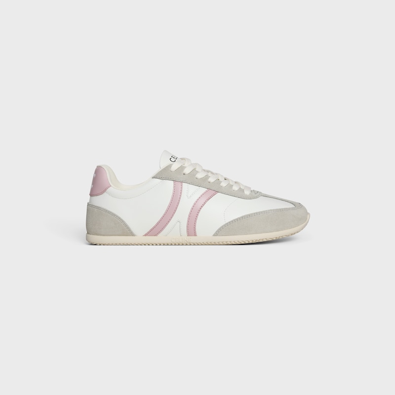celine jogger low lace-up sneaker in pelle di vitello e camoscio