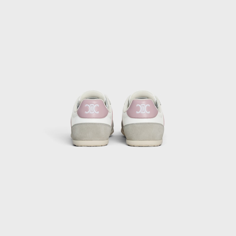 celine jogger low lace-up sneaker in pelle di vitello e camoscio