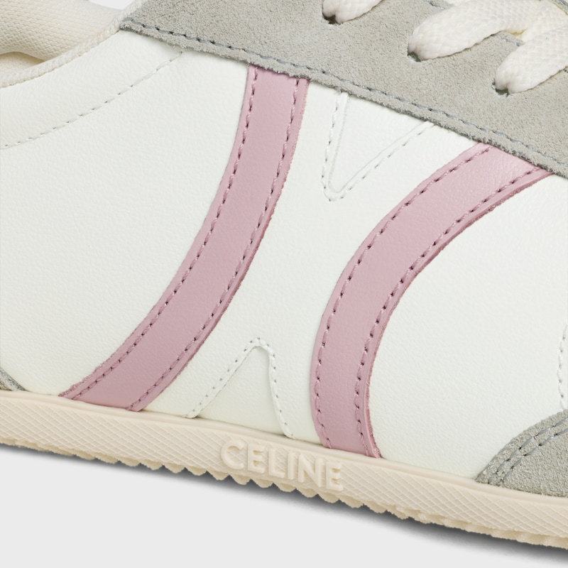 celine jogger low lace-up sneaker in pelle di vitello e camoscio