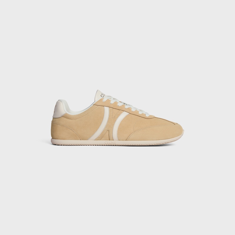 celine jogger - sneaker bassa con stringhe in vitello scamosciato e pelle di vitello