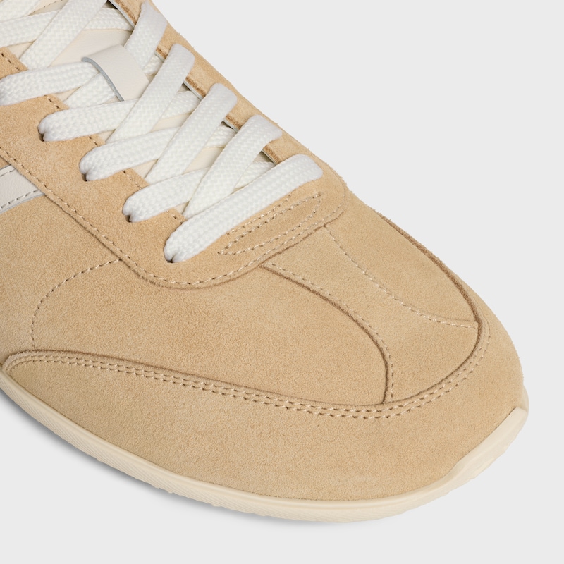 celine jogger - sneaker bassa con stringhe in vitello scamosciato e pelle di vitello
