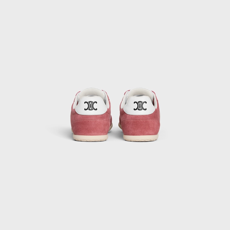 sneaker celine jogger bassa con allacciatura e triomphe in vitello scamosciato e pelle di vitello