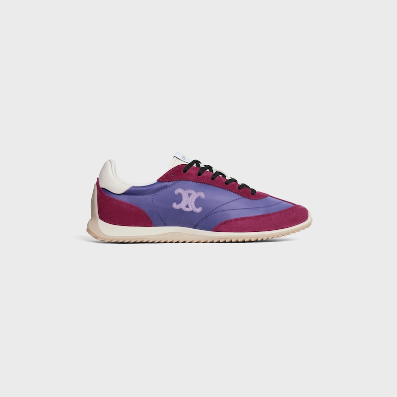 celine racer - sneaker bassa in nylon vitello scamosciato e vitello
