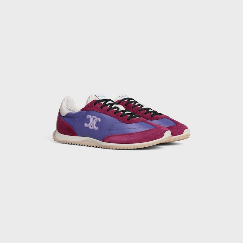 celine racer - sneaker bassa in nylon vitello scamosciato e vitello
