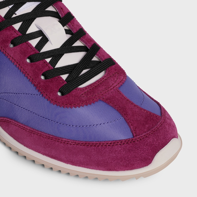 celine racer - sneaker bassa in nylon vitello scamosciato e vitello
