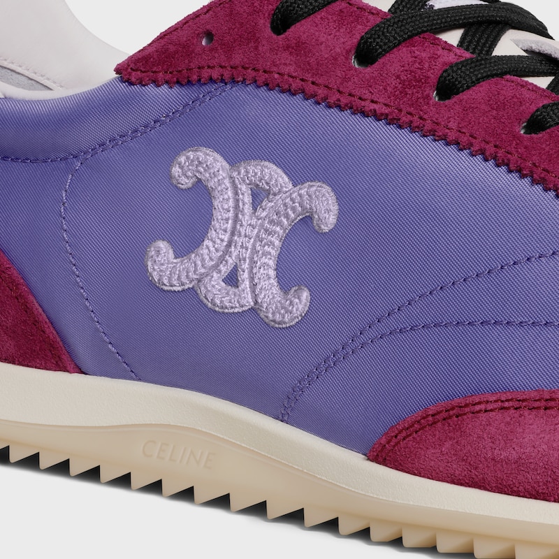 celine racer - sneaker bassa in nylon vitello scamosciato e vitello
